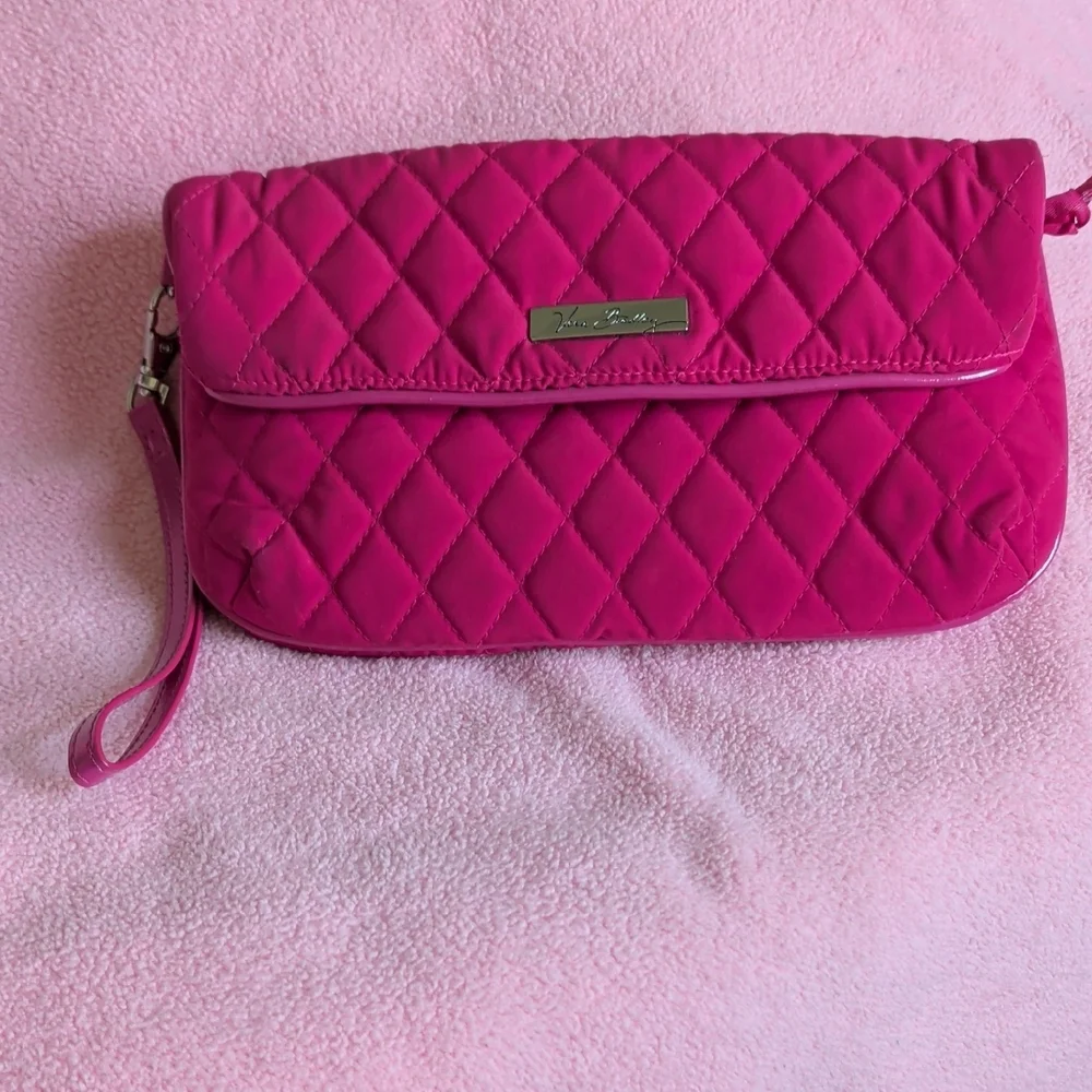 Vera Bradley Quilted Fuchsia Wristlet Clutch